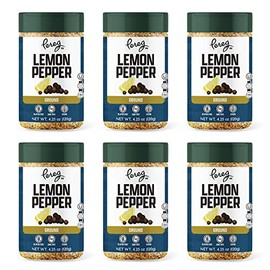 Pereg Lemon Pepper Seasoning with Garlic & Onions (4.25 oz x 6 Pack) - Made with Lemon Peel - Zesty & Bold Flavor Spice - Non-GMO, Kosher, Gluten-Free