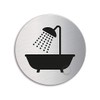 OFFORM Stainless Steel Door Sign "Shower / Bathroom" Ø 75