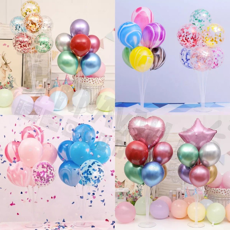 Grupo Carnavallia Base 7 Globo Mesa Panel Popote Chupón Soporte