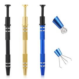 Tyqour Pack of 3 Piercing Ball Twister, Piercing Ball Pliers Stainless Steel Piercing Pliers for Balls with 4 Claws, Pircings Ball Holder Prong for Beads, Watches, Glasses, Soldering, Jewellery Making