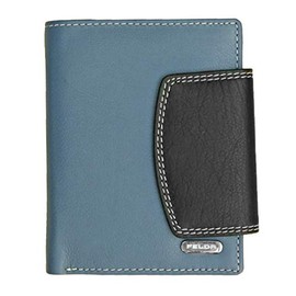 Felda women's wallet genuine leather card slots & coin pocket, RFID blocker, multicoloured Multicolour