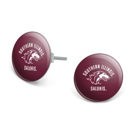 Southern Illinois Saluki Novelty Silver Plated Stud Earrings