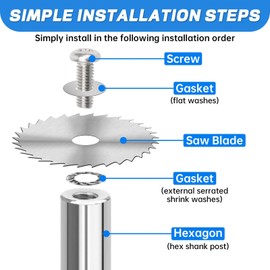 Inside Pipe Cutter for PVC Pipe - PVC Pipe Cutter Set Kit with 1/4'' Hex Shank and 6PCS HSS Saw Tooth Blades Plumbing Tools for Plastic Internal | Wood | Soft Metal