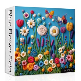 Colorful Flower Puzzles for Adults 1000 Pieces, Wildflower Garden Art Jigsaw Puzzles, Nature Plant Floral Butterfly Puzzle
