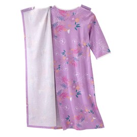 Silvert's Adaptive Clothing & Footwear Open Back Night Gown for Ladies - Assisted Dressing Hospital Gown - Soft Tropical 2XL