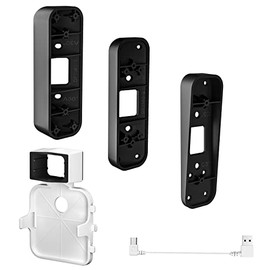 HOLACA Corner Adjustable Angle Mount (15/30/45 Degrees) and 5 Degrees Wedge Mount Combination Kit，Sync Module 2 Outlet Mount for Blink Video Doorbell, Wall or Vinyl Siding Mounting
