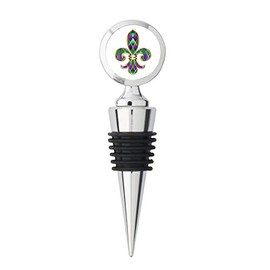 Fleur de Lis New Orleans Mardi Gras Metal Steel Bottle Stopper Winestopper