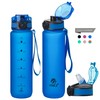 VINCEPLUS 32oz Titan Water Bottle with Time-Marked, 2 Lids (Fast