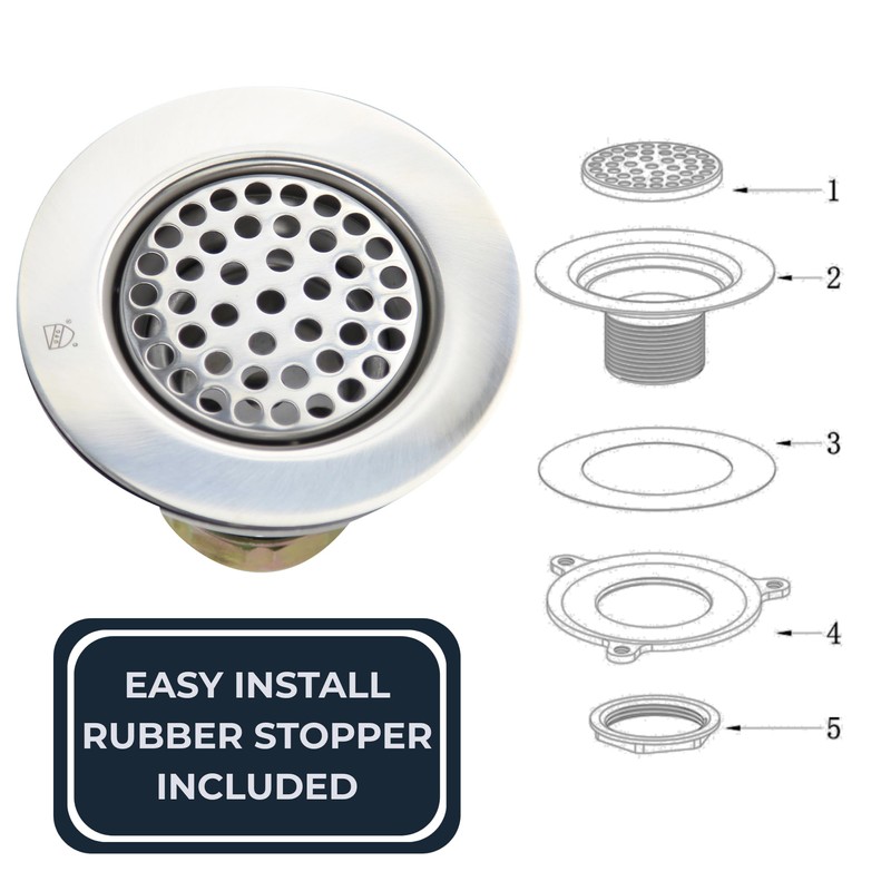 Nantucket Sinks 3 inch Utility Commercial Sink Grid Drain 4.5
