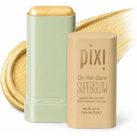 Pixi On-The-Glow Superglow - Glidedgold, Iluminador Hidratante En Crema de Gel Con Ginseng, Aloe Vera y Extractos de Frutas, para Mejillas y Huesos de Cejas, 19G/0.6Oz, Sin Parabenos, Resaltado Natura