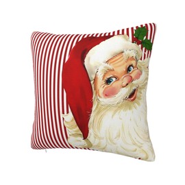 Christmas Decorations Pillow Cover 16x16 inch Red Stripes Santa Throw Pillow Cover Farmhouse Christmas Decoration Xmas Decor Winter Holiday Cushion Case for Sofa Couch