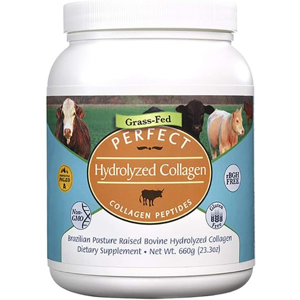 Perfect Supplements – Perfect Hydrolyzed Collagen Powder – 660 Grams – All Natural Collagen - Brazilian Pasture Raised – Promotes Healthy Skin