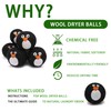 Pack of 6 Wool Dryer Balls, Muulaii Reusable Fabric Softener,