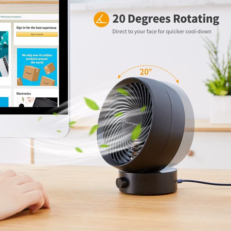 SmartDevil Small USB Fan, Mini Fan, Quiet Table Fan, Stepless