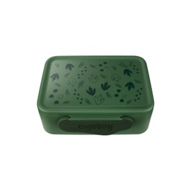 ergobag Lunch Box with Divider, BPA-Free, Dishwasher Safe, Dino - Dark Green