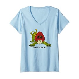 Womens Adorable Battlecat He Man Toy 1980 V-Neck T-Shirt
