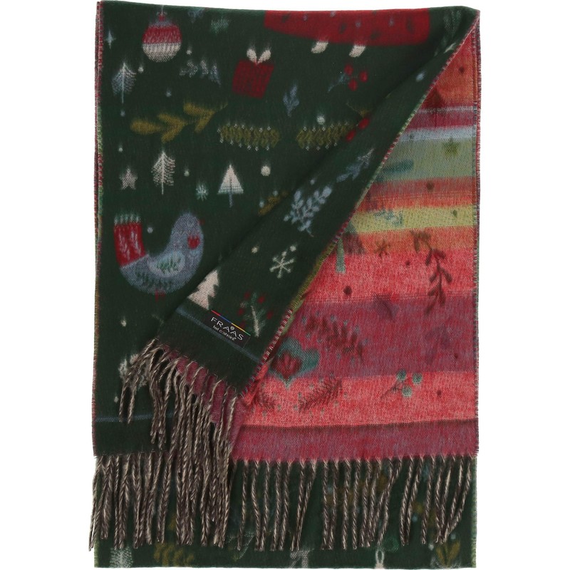 FRAAS Cashmink Christmas Scarf - Warm Scarf with Santa Motif