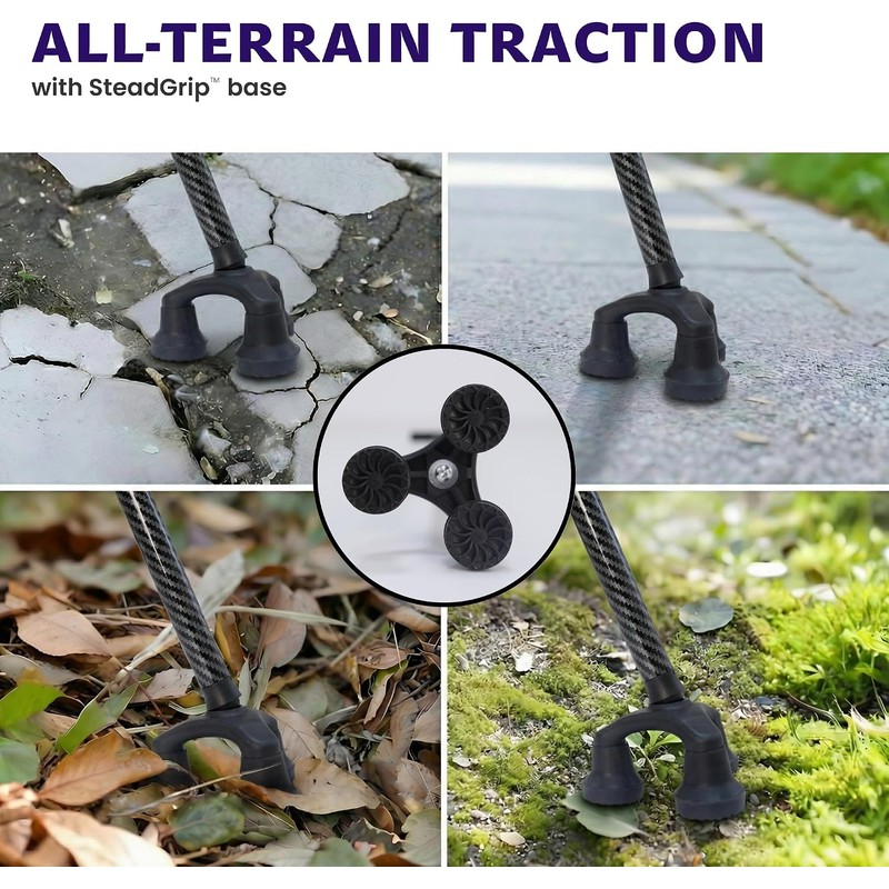 Dr. Aid Tripod & FourPod Walking Canes, Adjustable Non-Slip, Carbon