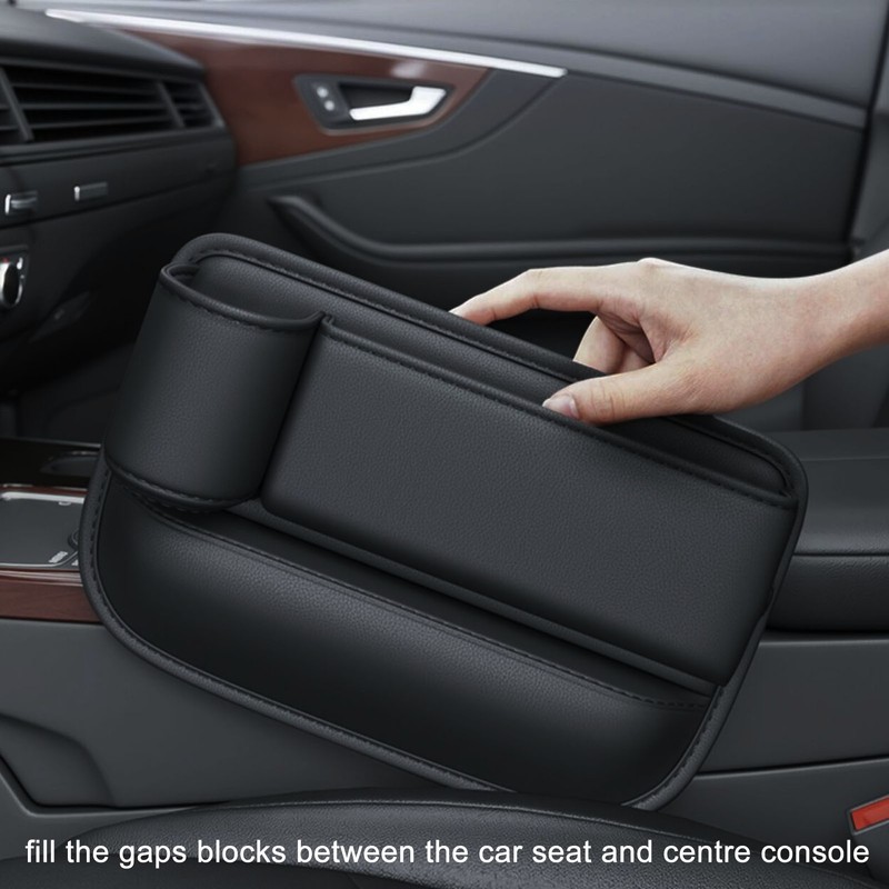 Car Seat Gap Organizer PU Leather Front Multifunctional Seat Console