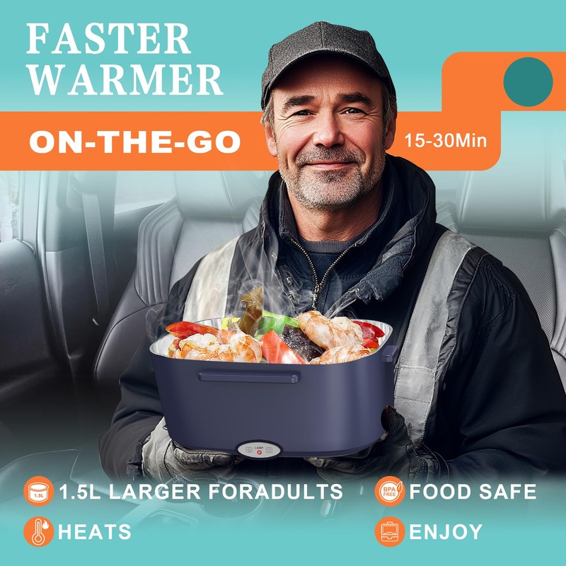 Andmenow Electric Lunch Box, Electric Lunch Box Food Heater, Portable
