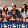 GROVBLE Pack of 2 Tablecloths for 50th Birthday, Blue Gold