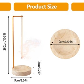 2-in-1 Incense Holder, Wooden Base Incense Holder, Modern Design, Holder for Incense Sticks, Round Base, Inverted Incense Burner for Yoga, Meditation, Home, Decoration