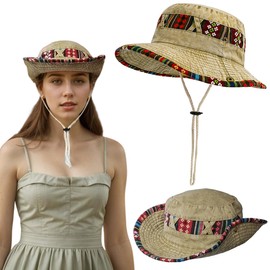 HIQIU Sun Hat Men's Sun Hats Ethnic Style Summer Sun Protection Outdoor Hiking Hat Foldable Fishing Hat Fishing Hat Safari Hat Boonie Hat, khaki