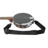 Walker & Williams BS-6-BLK 100% Grain Leather Black Banjo Strap