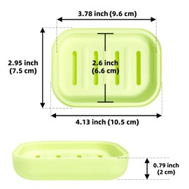 Double Layer Draining Soap Dish, Plastic Dishwashing Sponge Soap Holder for Kitchen, Bathroom, and Washstand (Light Green)