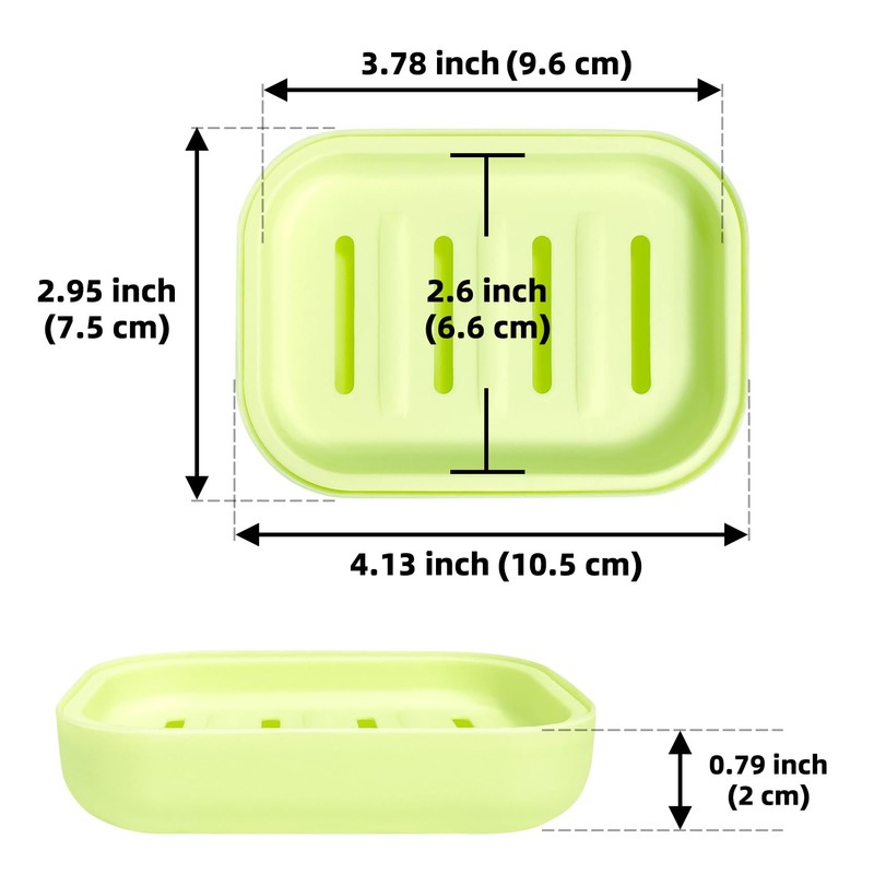 Double Layer Draining Soap Dish, Plastic Dishwashing Sponge Soap Holder