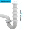 (1 Pack-White) eflyefly 1-1/2 inch J Adjustable Bend for Kitchen