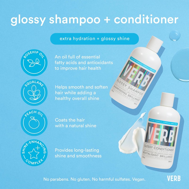 VERB Glossy Shampoo, 12 fl oz