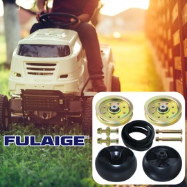 FULAIGE 2 Pack 756-04129B Idler Pulley with 954-04060B Belt and 734-04155 Gauge, Troy Bilt Pulley 753-08171 Idler Pulley Kit, 75604129B 756-04129 Idler Pulley 753-08068 MTD 756-04129D