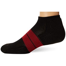 Thorlos Mens 84 N Max Cushion Running Low Cut Athletic-socks, Black/Red, Medium US