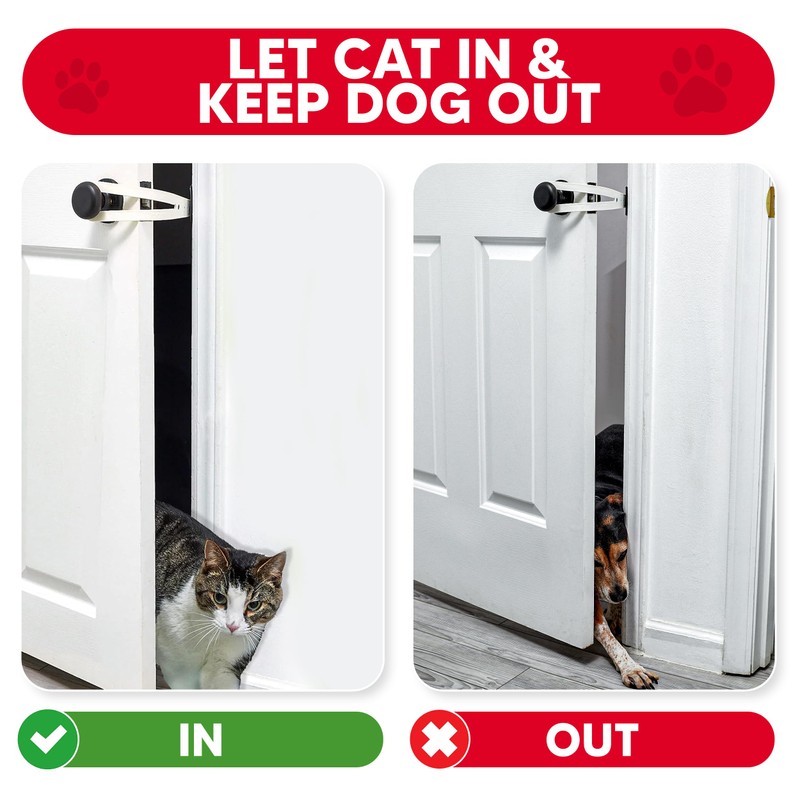 FlexLatch Cat Door Holder Latch - Bright White Cat Door