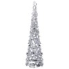 vidaXL 6 ft Silver Pop-up PET Christmas Tree – Lightweight,