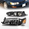 YLT AUTO 4PCS Black Clear Headlights and Corner Lamp Compatible