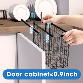 YMCCOOL 2 Pack Cabinet Door Organizer,Over The Cabinet Door Organizer with Towel Bars,Hang Over Cabinet Door Storage, Kitchen Cabinet Door Organizer for Cutting Board, Baking Sheet, Foil, Plastic Wrap