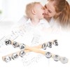 2Pcs Children Percussion Musical Toy Wooden Hand Bell Rattle Shaker