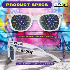 GloFX Ultimate Extreme Diffraction Glasses - Clear - Extreme Double 3D Prism Rainbow Effect - Great Edm, Festival