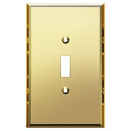 LIDER Reflective Acrylic Toggle Switch Wall Plate, Mirrored Light Switch Cover, Plexiglass Cover Plate, Acrylic Glass, Oversized 1-Gang 5.25" x 3.44", LWP-11O-AGD, Gold