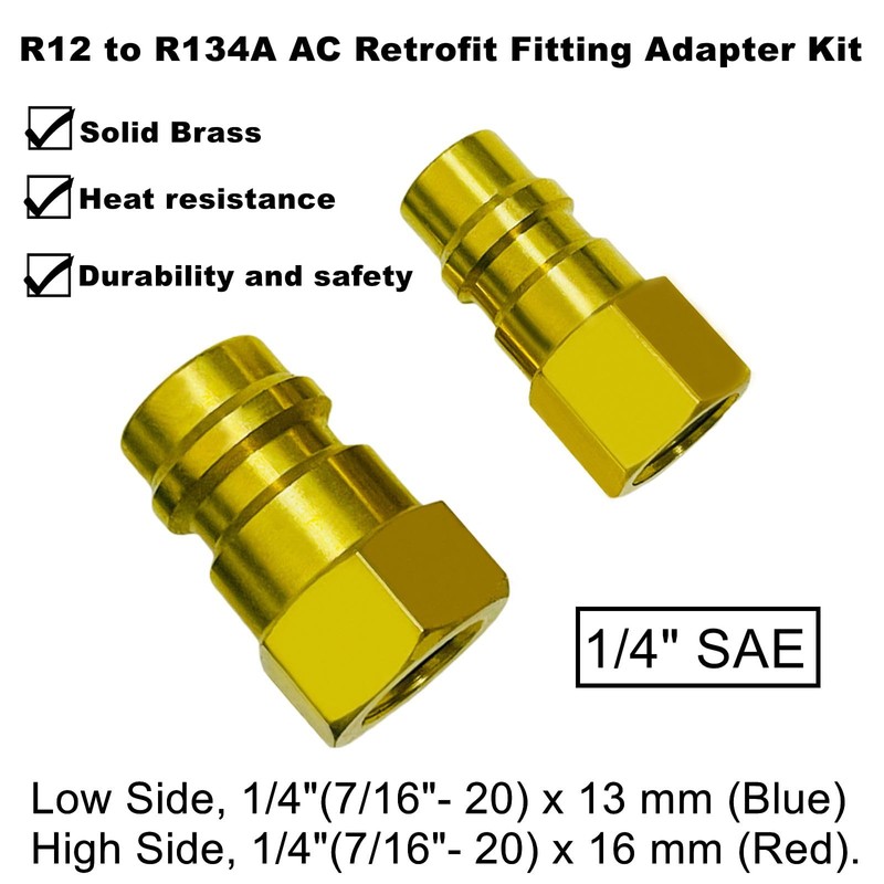 R12 to R134A AC Fitting Conversion Adapter Kit, R12 to