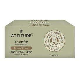 ATTITUDE Air Purifier with Activated Carbon Filter, Plant- and Mineral-Based Ingredients, Traps Pet Odors and Pollutants, Vegan and Cruelty-Free, Lavender, 227 grams