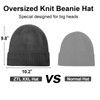 Oversize XL XXL Waterproof Merino Wool Beanie for Men Women