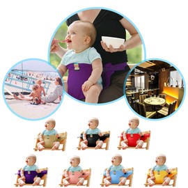 Lychee Baby High Chair Seat Harness Portable Dining Safety Seat with Strap, Baby Toddler Feeding Travel Easy Booster Adjustable Strap for Shopping Restaurant (Khaki)
