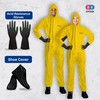 Zimchado Yellow Coverall Chemical Suit With Reusable Acid Resistant Gloves