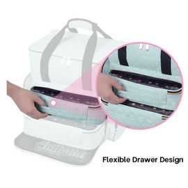 UOZL 2 Pcs Small Nail Polish Organizer Holds 80 Bottles(15ml-0.5fl.oz) Nail Polish Carrying Case Clear Multifunctional Cosmetic Travel Cases Makeup Bags Green