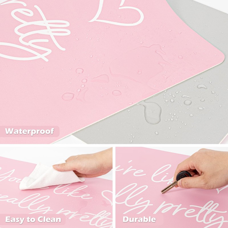 Makeup Mat for Vanity, Dual-Sided Vanity Top Protector Mat Waterproof