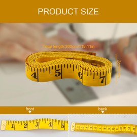 Body Measuring Tape - GLADFRESIT 300cm/120'' Soft Sewing Tape Measure Durable Flexible Fiberglass Measuring Tapes Yellow