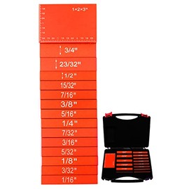 Setup Bars for Woodworking,Setup Blocks Woodworking,Gauge Block Set,15PCS Precision Aluminum for Woodworking Tools Accessories (Orange)